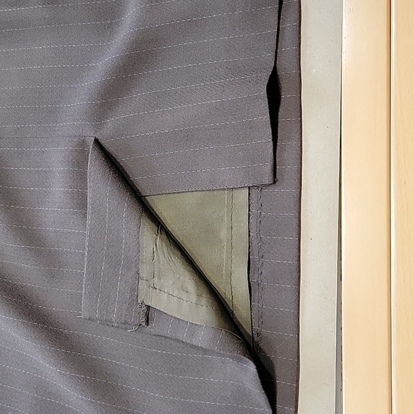 Kasper Size 12P Brown with Light Gray Stripe Pencil Skirt, Gently Used Condition - Picture 10 of 12